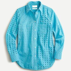 J.Crew NWT Eyelet Classic Fit Shirt size 6